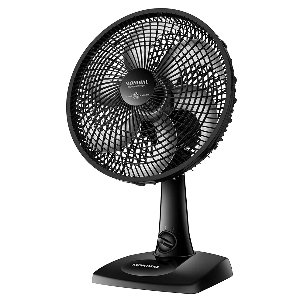 Ventilador de Mesa 30cm Mondial Super Power VSP-30-B 6 Pás 3 Velocidades Preto