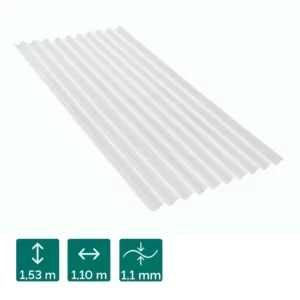 Telha Translúcida Ondulada P/177 1,53m x 1,10m 1,1mm - Granplast